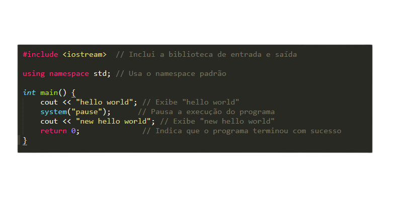 Programa que imprime 'Hello World'
