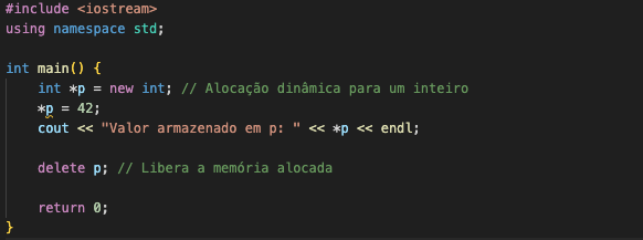 Alocação de memória com ponteiros